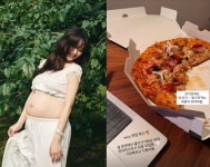 ‘하트시그널4’ 김지영, 출산 앞두고 먹방 근황…피자 3조각·윙 5개 ‘폭식 인증’ [스타★샷]