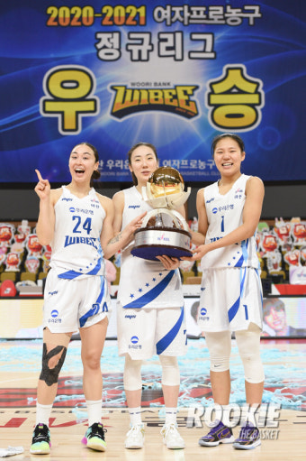 [포토] 김소니아, 박혜진, 박지현 '우리가 우승했어요'