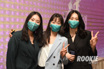 [포토] 강유림, 신지현, 강이슬 '상 받으러 왔어요'