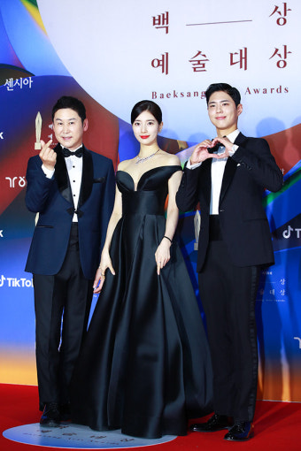[포토] 신동엽 수지 박보검, 빛나는 '백상예술대상' MC