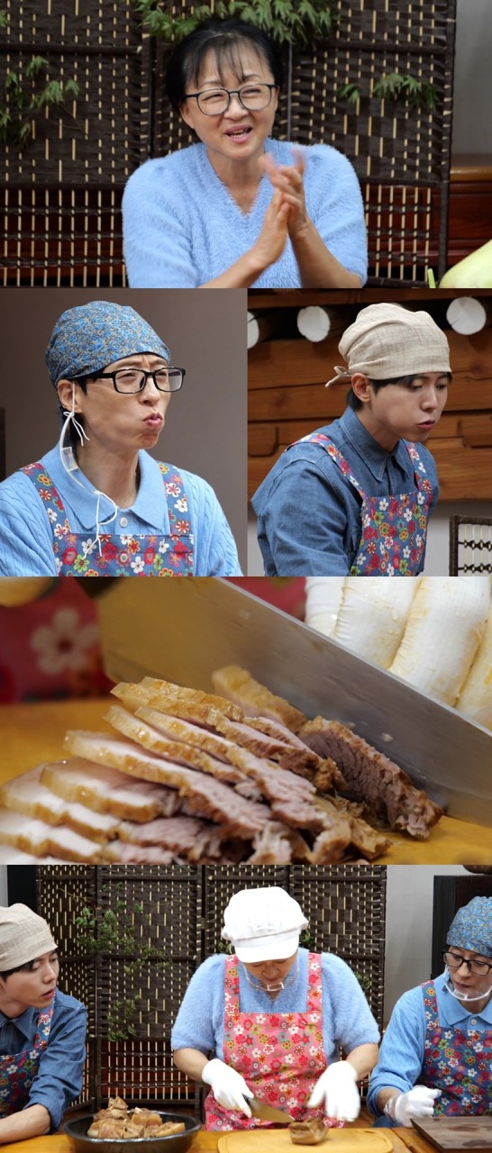 놀면 뭐하니? 유재석X주우재, 급식대가 이미영의 수육에 열광!