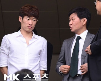 [mk포토] 정몽규 협회장-박지성,`K리그 올스타전서 진지한 대화`