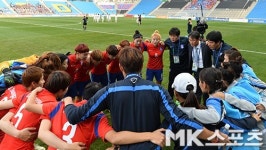 한국 여자축구, 동메달을 향해 나가자! [MK포토]
