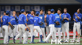 삼성 `10:3 대승으로 완벽한 설욕` [MK포토]