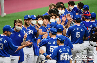 삼성 `키움에 한 점차 기분좋은 역전승` [MK포토]
