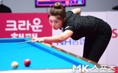 김가영 제발 맞아라 [MK포토]