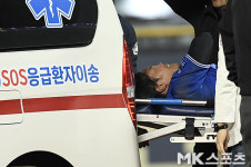 류지혁 ‘부상으로 응급 이송’ [MK포토]
