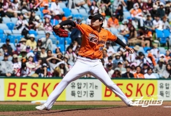 6이닝 3피안타 1실점 無자책점…한화에 위닝시리즈만큼 반가웠던 조동욱의 쾌투