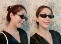 송윤아, 선글라스 하나로 멋 제대로! 세련된 블라우스 패션