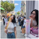 클라라, 긴 생머리로 청순미 발산…회오리 감자 들고 여유로운 일상 공개