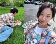 설현, ‘영국 여행 ~ing’ 체크셔츠에 청바지 입고 런던공원에서 힐링!