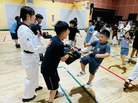 서해 최북단 백령초등학교 전교생, 태권도 체험했다
