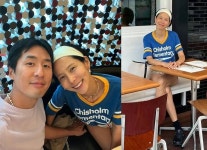 김나영, 남친 마이큐와 로맨틱해! 깔끔 헤어밴드 스포티 나들이룩