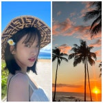 아이브 안유진, “영화 속 장면 같은 일몰...하얀색 원피스로 해변 빛내”