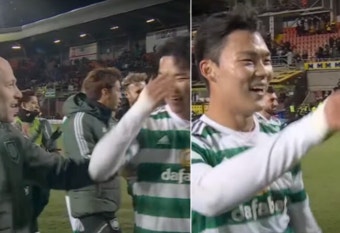 '팬들도 환호'...데뷔전 치른 오현규, 수줍게 '댄스 신고식'