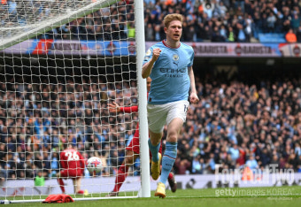 [epl.review] 아스널 긴장해!...'KDB 결승골' 맨시티, 리버풀에 4-1 대승