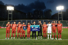 5년째 아름다운 동행 부산아이파크, 발달장애인 축구팀 다이나믹FC와 통합축구팀 출정식 치러