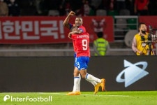 '황희찬 선제골' 한국, 전반 종료 직전 실점...1-1로 전반 마무리(전반 종료)