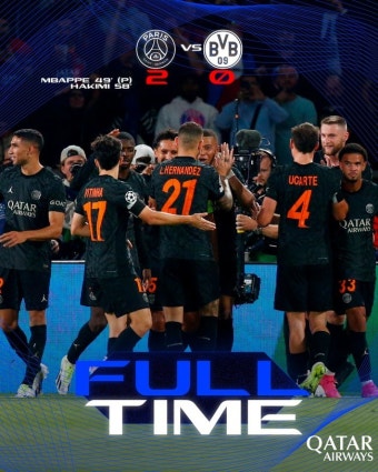 [UCL 리뷰] '부상 복귀' 이강인, 4년 만에 UCL 무대...'죽음의 조' PSG, 도르트문트에 2-0 완승