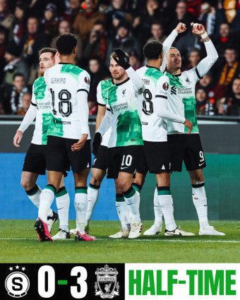 [UEL 리뷰] '골골골골골' 리버풀, 스파르타 프라하 5-1 격파 '8강 진출 눈앞'