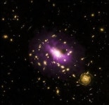 슈퍼 블랙홀 포착 태양 질량의 100억 배 은하가 빨려드는 보랏빛 블랙홀