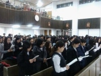 ‘수능 합격’ 미사 봉헌하는 광주 살레시오여고 학생들