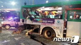 송정역 버스사고, 버스끼리 충돌 43명 사상 귀갓길 날벼락