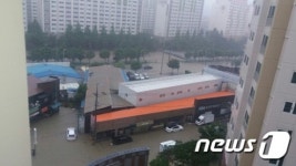 청주 주요 하천 범람… 물바다된 도시