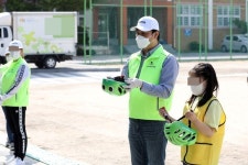수원시의회 조석환 의장, 수원 세류초에서 찾아가는 자전거 안전교육 참여