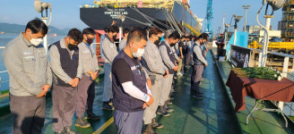 억울한 죽음 멈춰야…금속노조 현대삼호중공업지회, 고 정향숙씨 추모집회