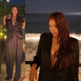소유, 브라톱+슈트 매치…과감한 패션 '깜짝'