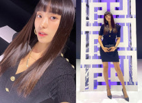 씨스타 출신 보라, 쿨한 뱅헤어+우아한 밀착 니트 드레스