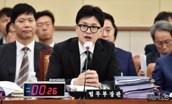 [머니S포토] 2023 국회 법무부 국정감사, 질문에 답하는 한동훈 장관