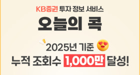 쉬운 금융 통했다 KB증권, 오늘의 콕 조회수 1000만 돌파