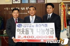 대구은행 울산지점, 이웃돕기 성금 기탁