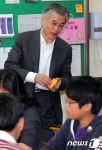 초등학교 수업 참여한 문재인 후보