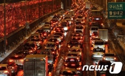극심한 퇴근길 정체 보이는 강변북로