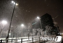 눈으로 덮혀가는 용호근린공원