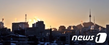 추위로 인해 난방 하는 도심
