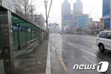 텅빈 울산 택시승강장