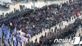 현대차 앞 금속노조 집회