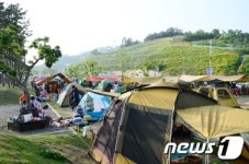 [사진] 여수 웅천야영장에 몰려든  캠핑족