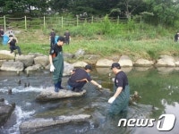 수원소방서, 원천천서 환경정화활동