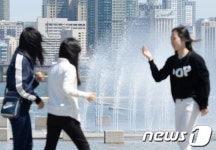 한강공원 분수보며 즐기는 주말