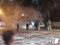 상동역 시내버스폭발 사고현장