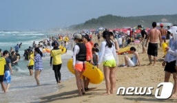 피서객 들어찬 망상해변