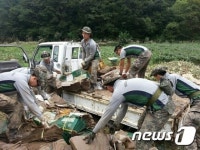 울산연대 장병, 울주군 집중호우 피해 복구 총력