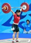 역도 여자 48kg 임정화, 우렁찬 기합과 함께 성공