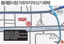 동대문시장 의류부자재 상가서 큰 불...인명피해 없어(종합)