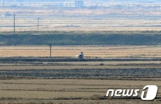 닭 모는 북한 주민